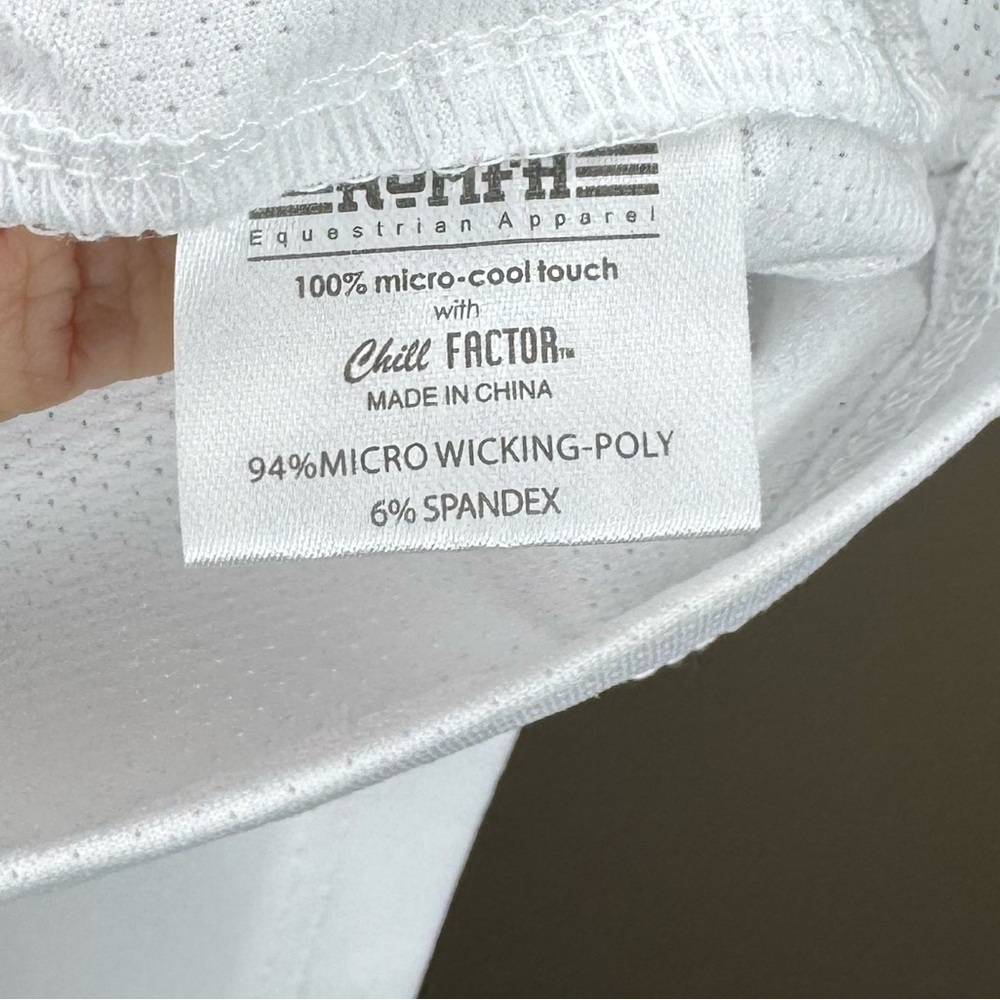 Romfh Equestrian Quarter Zip Top Medium White Lace Panel Riding Shirt - Picture 3 of 6